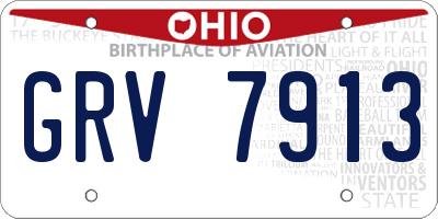 OH license plate GRV7913