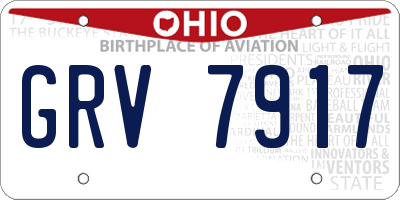 OH license plate GRV7917