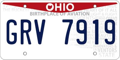 OH license plate GRV7919