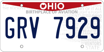 OH license plate GRV7929