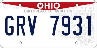 OH license plate GRV7931