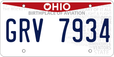 OH license plate GRV7934