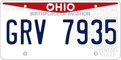 OH license plate GRV7935