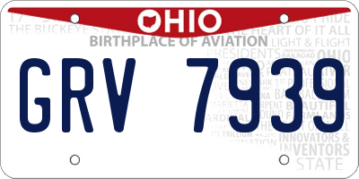 OH license plate GRV7939