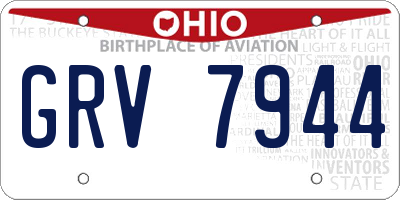 OH license plate GRV7944
