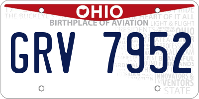 OH license plate GRV7952