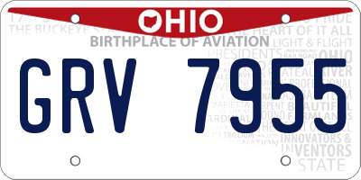 OH license plate GRV7955