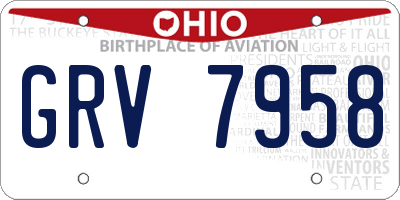 OH license plate GRV7958