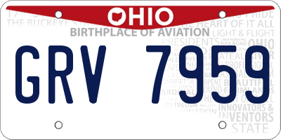 OH license plate GRV7959