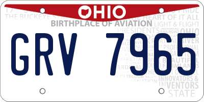 OH license plate GRV7965