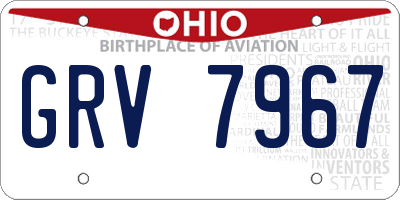 OH license plate GRV7967