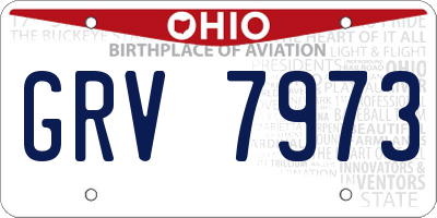 OH license plate GRV7973