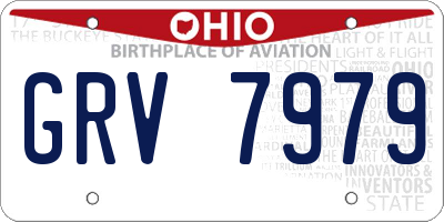 OH license plate GRV7979