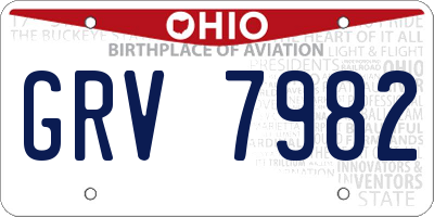 OH license plate GRV7982