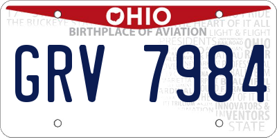 OH license plate GRV7984