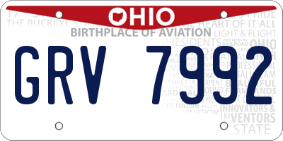 OH license plate GRV7992
