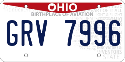 OH license plate GRV7996