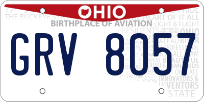 OH license plate GRV8057