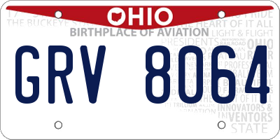 OH license plate GRV8064