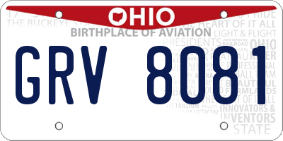 OH license plate GRV8081