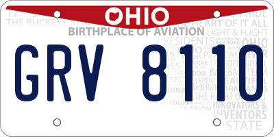 OH license plate GRV8110