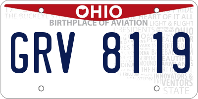 OH license plate GRV8119