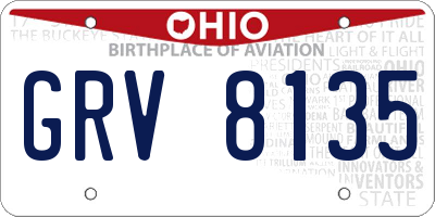 OH license plate GRV8135