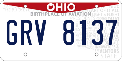 OH license plate GRV8137