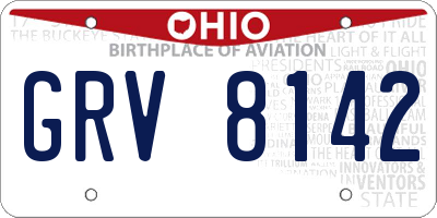 OH license plate GRV8142