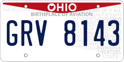 OH license plate GRV8143