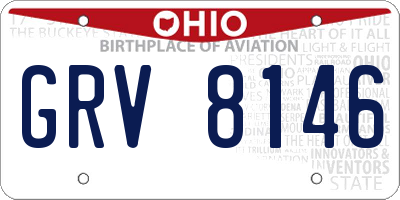 OH license plate GRV8146