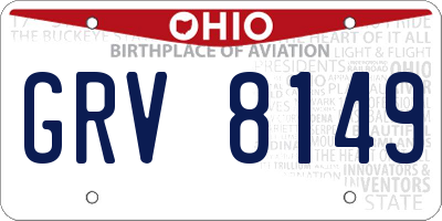 OH license plate GRV8149