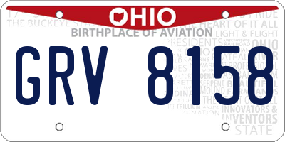 OH license plate GRV8158