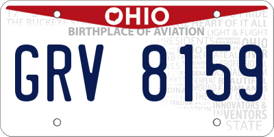OH license plate GRV8159