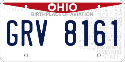 OH license plate GRV8161
