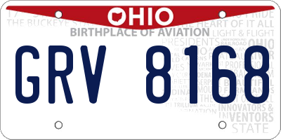 OH license plate GRV8168