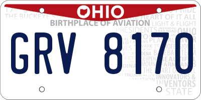 OH license plate GRV8170