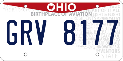 OH license plate GRV8177