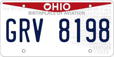OH license plate GRV8198