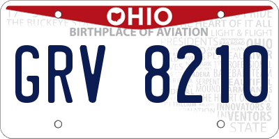 OH license plate GRV8210