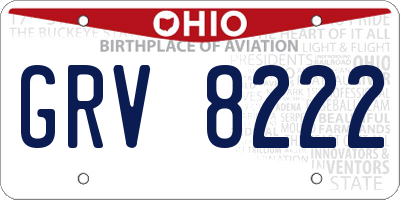 OH license plate GRV8222