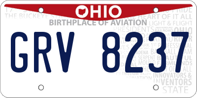 OH license plate GRV8237
