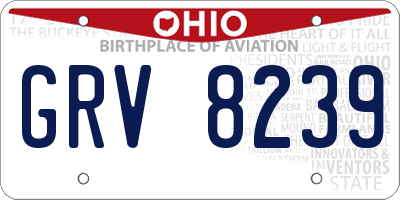 OH license plate GRV8239