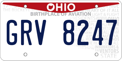 OH license plate GRV8247