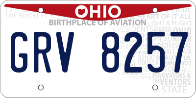 OH license plate GRV8257