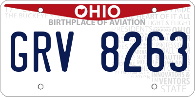 OH license plate GRV8263