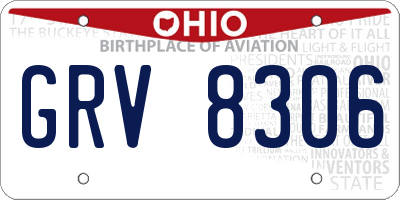 OH license plate GRV8306