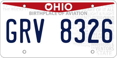 OH license plate GRV8326