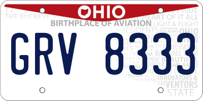 OH license plate GRV8333