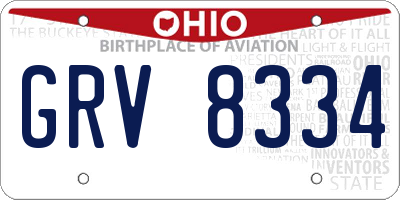 OH license plate GRV8334